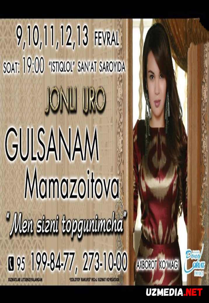 Gulsanam Mamazoitova - Men sizni topgunimcha nomli konsert dasturi 2016 Full HD tas-ix skachat