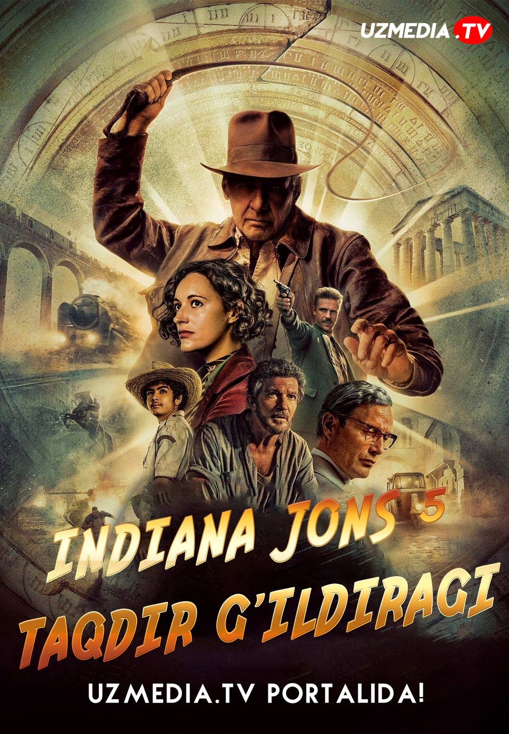 Indiana Jons 5: Taqdir g'ildiragi / Indiana Jones 5 Uzbek tilida O'zbekcha 2023 tarjima kino Full HD skachat