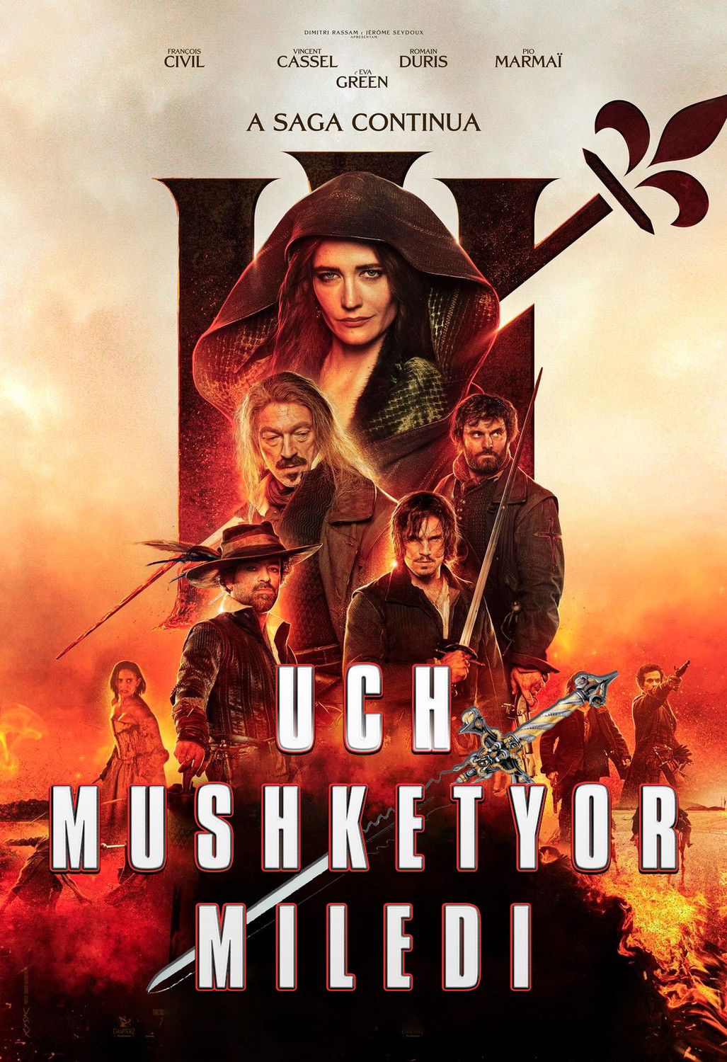 Uch mushketyor: Miledi / 3 mushketyor: Milediy Uzbek tilida O'zbekcha 2023 tarjima kino Full HD skachat